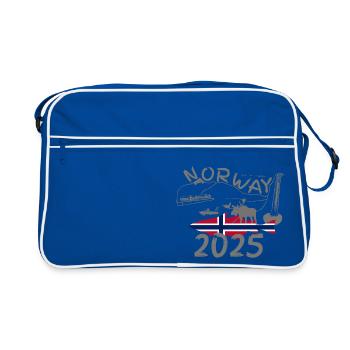 Norway 2025 Pollack with Mountains and Moose Fishing - Retro Bag - blue/white - Front
