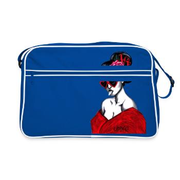 GEISHA - Retro Tasche - Blau/Weiß - Vorne