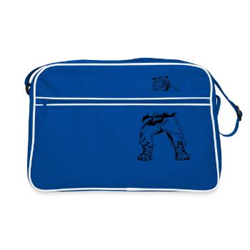Chemise De Combat De Karaté - Tigre - Shotokan - Sac Retro - bleu/blanc - Devant