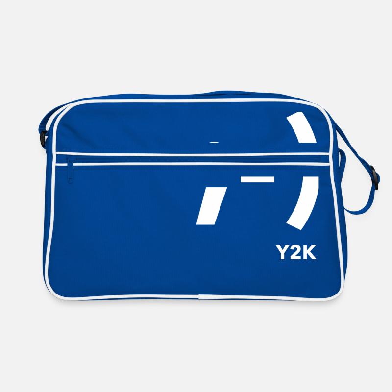 Y2K blanc clignotant sourire - Sac Retro - bleu/blanc