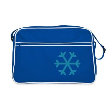 Wetter Schneeflocke - Retro Tasche - Blau/Weiß - Vorne
