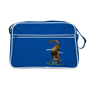 Capricorn, Mountains, Alps - Retro Bag - blue/white - Front