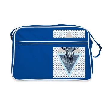 Cerf roi de la forêt - Sac Retro - bleu/blanc - Devant