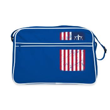 lawyer justice justice usa america flag proudly hei - Retro Bag - blue/white - Front