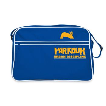 Parkour Urban Discipline Hindernis Sprung Geschenk - Retro Tasche - Blau/Weiß - Vorne