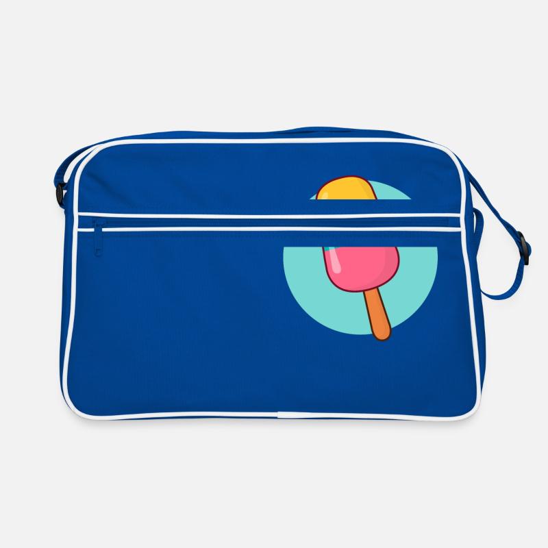 Eis am Stiel - Retro Tasche - Blau/Weiß