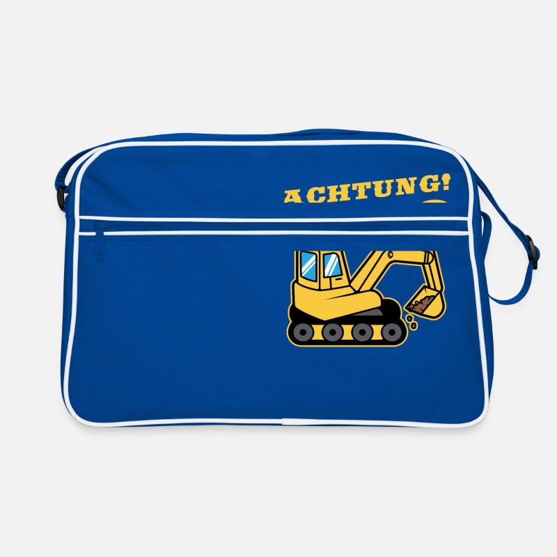 Achtung ich bin 3 Raupenbagger Bagger Retro Tasche