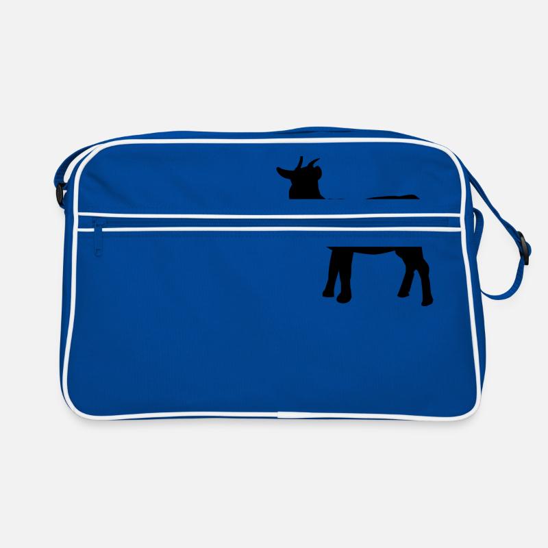 Ziege - Retro Tasche - Blau/Weiß