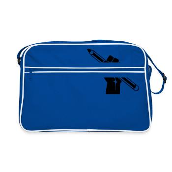 Revolution - Retro Tasche - Blau/Weiß - Vorne