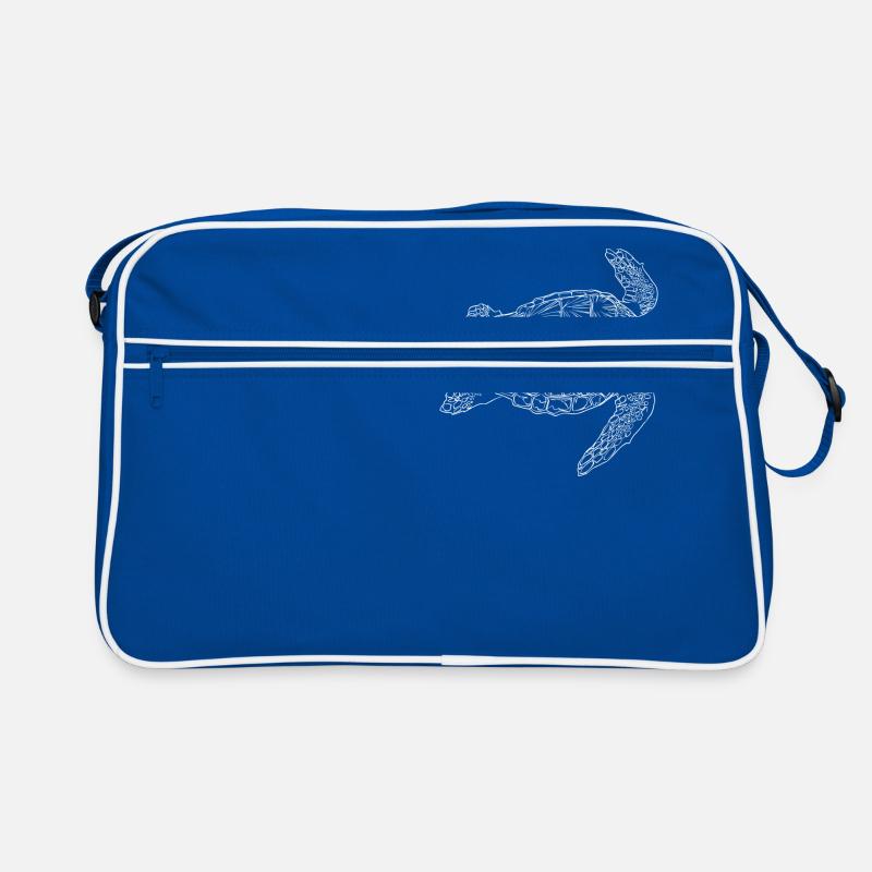 Sea Turtle - White - Retro Bag - blue/white