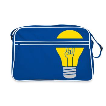 Rock elektrisiert - Retro Tasche - Blau/Weiß - Vorne