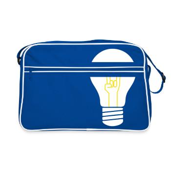 yellow rock bulb - Retro Tasche - Blau/Weiß - Vorne