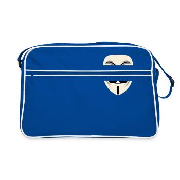 Anonymous mask - Retro Bag - blue/white - Front
