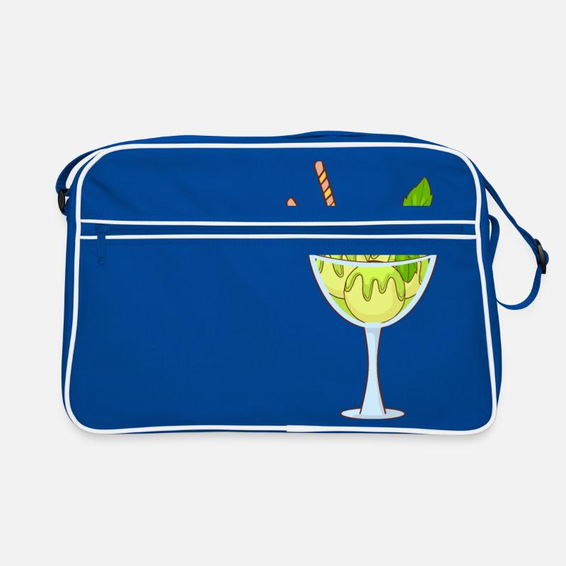 Eis Speiseeis Eiskrem Eiscreme Kugeleis Eisbecher Retro Tasche