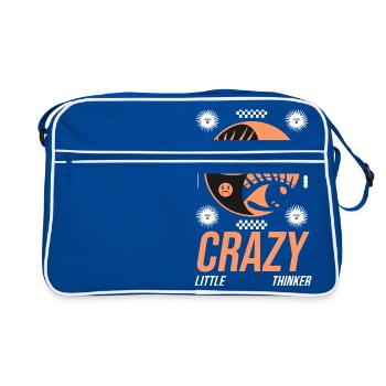 Crazy Little Thinker - Retro Bag - blue/white - Front