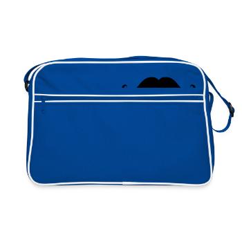 moustache - Retro Bag - blue/white - Front