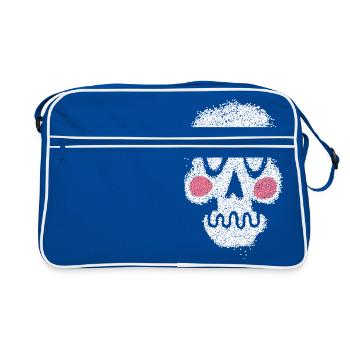 skull totenkopf zombie halloween - Retro Tasche - Blau/Weiß - Vorne