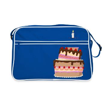 Leckere Comic Torte - Retro Tasche - Blau/Weiß - Vorne