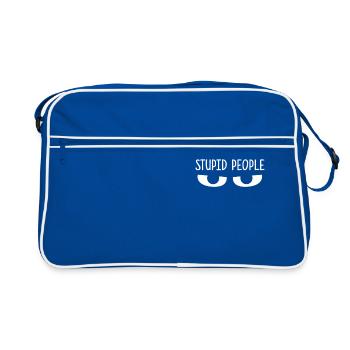 Lustig - Retro Tasche - Blau/Weiß - Vorne