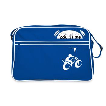 Look at me dad regarde moi papa cadeau fun - Sac Retro - bleu/blanc - Devant