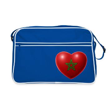Herz (Marokko / Morocco) - Retro Tasche - Blau/Weiß - Vorne