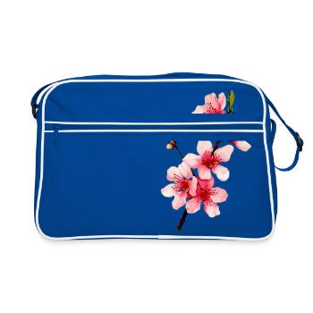 Cherry Blossom - Retro Bag - blue/white - Front