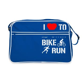 Triathlon - Retro Tasche - Blau/Weiß - Vorne