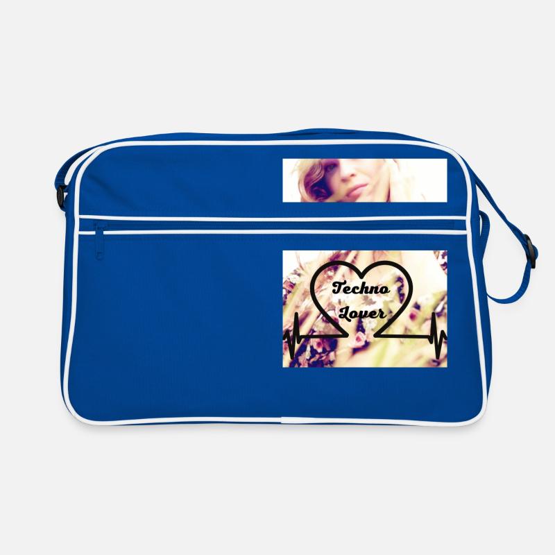 1 Techno Lover - Retro Tasche - Blau/Weiß