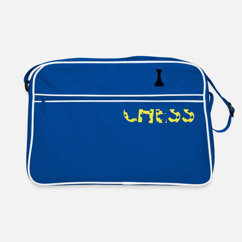 Schach - Retro Tasche - Blau/Weiß