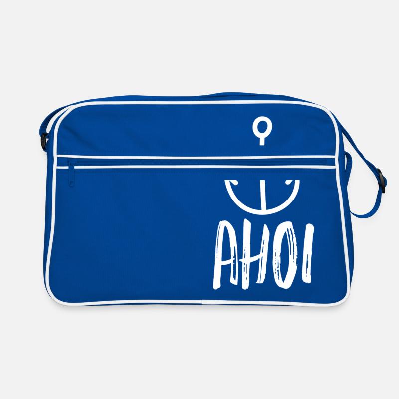 Ahoi! Anker - Retro Tasche - Blau/Weiß