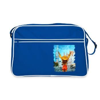 Lüneburg Illustration Frau Altstadt - Sac Retro - bleu/blanc - Devant