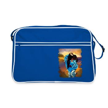 MotherDaughter's Love Beach Sea Black-Haired - Retro Bag - blue/white - Front