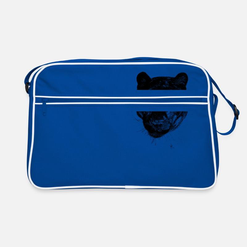 Schwarzer Panther - Retro Tasche - Blau/Weiß
