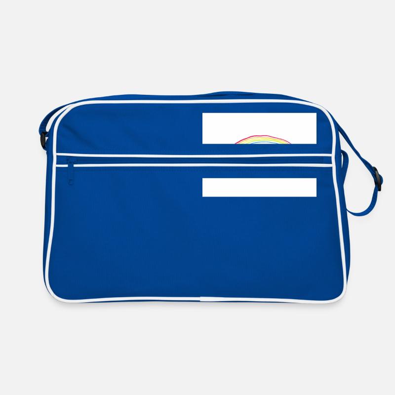 Regenbogen - Retro Tasche - Blau/Weiß