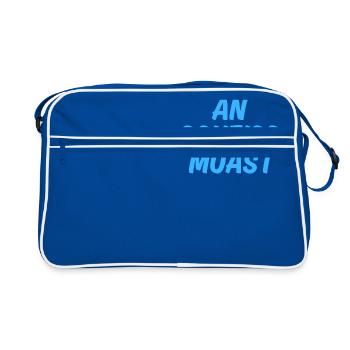 An scheiss muas i - Retro Tasche - Blau/Weiß - Vorne