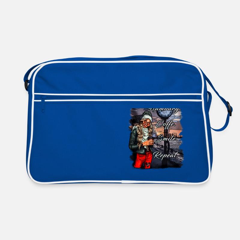 Hamburg Mrs. Coffee Illustration Retro Bag
