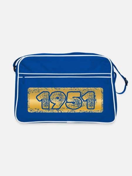 Jahr 1951 - Retro Tasche - Blau/Weiß - Vorne