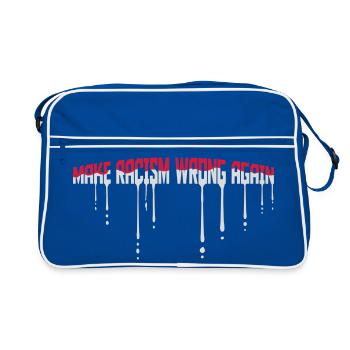 make racism wrong again - Retro Tasche - Blau/Weiß - Vorne