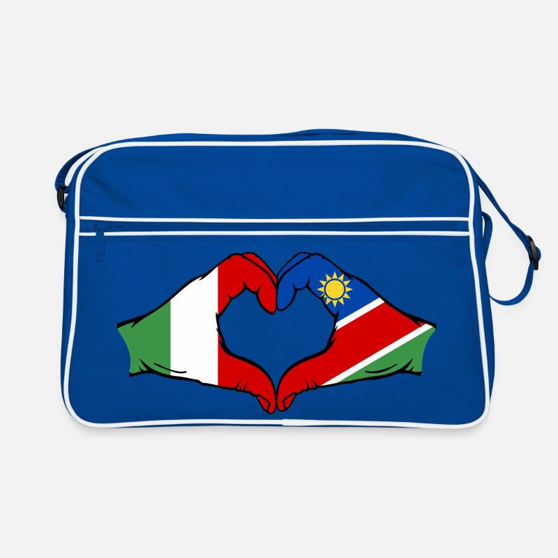 Italy Namibia Flag Hands Heart Shape Retro Bag