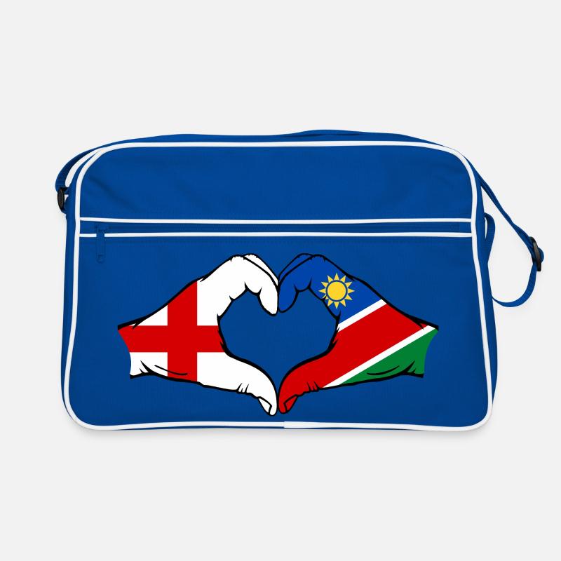 England Namibia Flagge Hände Herz Retro Tasche
