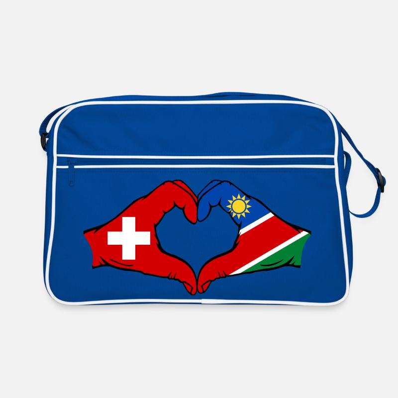 Switzerland Namibia flag hands heart shape Retro Bag