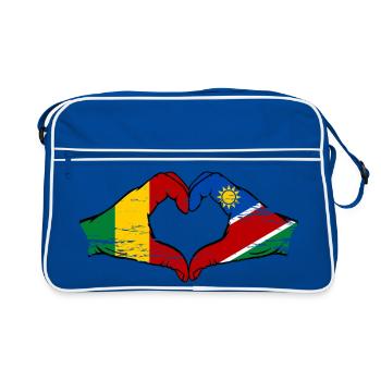 Mali Nairobi drapeau mains cœur utilisé - Sac Retro - bleu/blanc - Devant