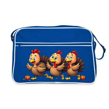 Bébé dinde de Thanksgiving - Sac Retro - bleu/blanc - Devant