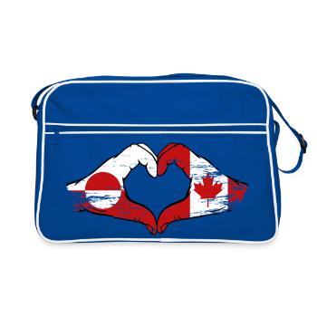 Mains du drapeau du Groenland, Canada, forme de cœur utilisée - Sac Retro - bleu/blanc - Devant