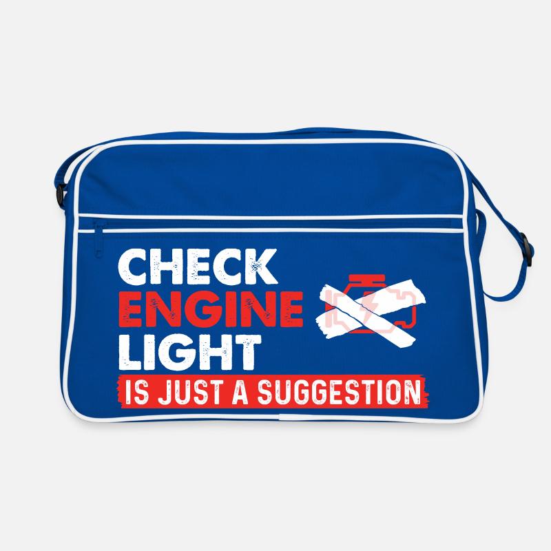 Check Engine Light Suggestion Racing Car Retro Bag