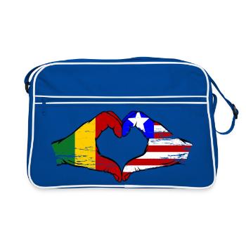Mains du drapeau Mali du Libéria Mains de cœur utilisées - Sac Retro - bleu/blanc - Devant