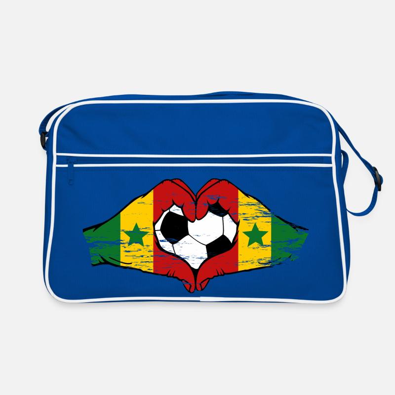 Mains du drapeau du Sénégal en forme de cœur utilisées Sac Retro