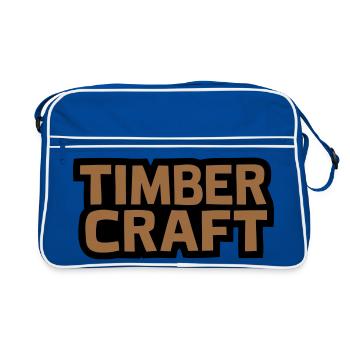 Timber Craft Lettering Logo - Retro Bag - blue/white - Front