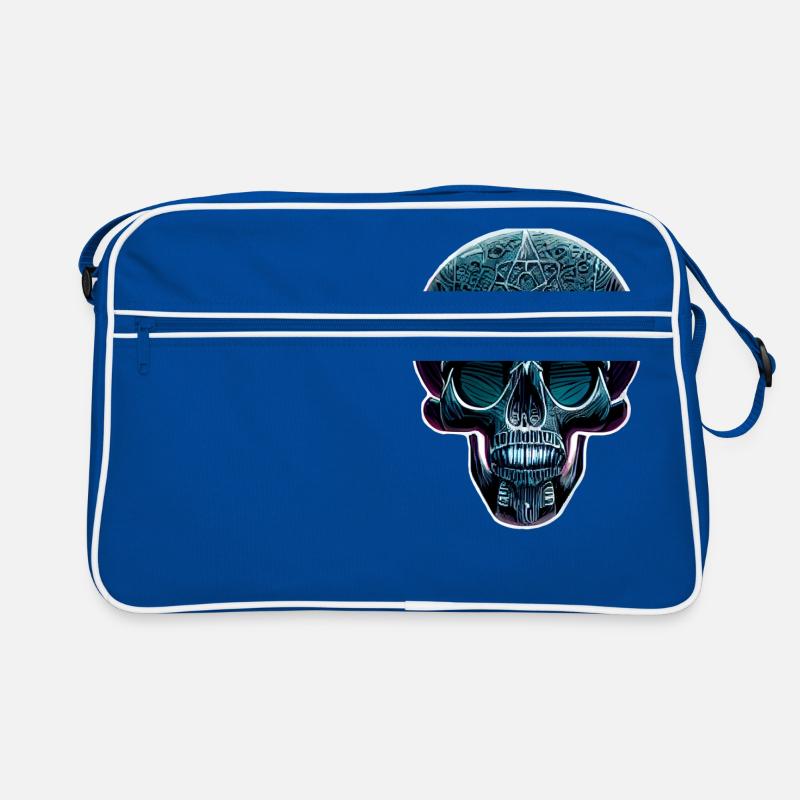 blauer Totenkopf Retro Tasche
