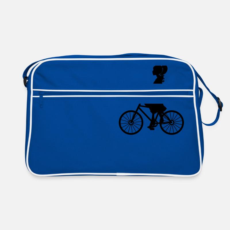 fille de vélo - Sac Retro - bleu/blanc